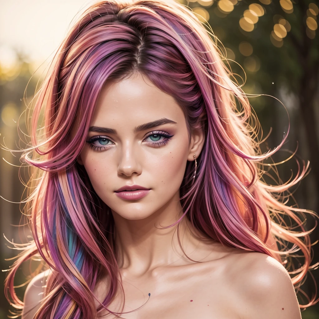 (8k, best quality, masterpiece:1.2),(best quality:1.0), (ultra highres:1.0), watercolor, a beautiful woman, shoulder, hair ribbons, by agnes cecile, half body portrait, extremely luminous bright design, pastel colors, (ink:1.3), autumn lights,