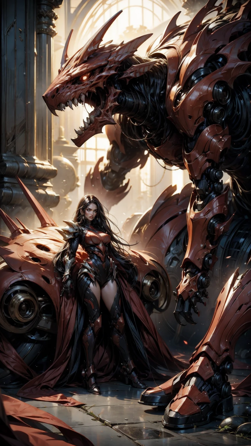 Megan fox as armored carnage, (red carnage skinless muscular bio-mecha armor:1.25), (mouth wide open, carnage style:1.25), (full body view:1.25), Realistic, Very detailed face and eyes, (masterpiece:1.1), (beautiful girl face:1.45)