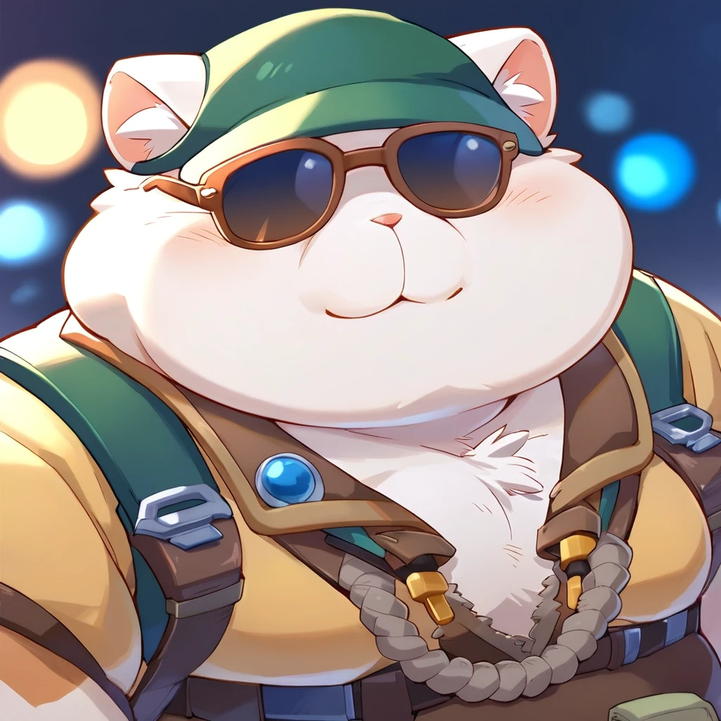 anthro, kemono, male, solo, ((round face, very plump face, thick beard)), ((endomorph body type, old-aged)), ((adventure costume:1.5)), ((domestic cat, cat) fluffy fur, fluffy), (simple background), (cool person), (particle lighting:0.4), bokeh, (high quality, highres, masterpiece), (dynamic lighting, vivid color), memorable wholesome scene, cartoon, , (((cute))), (((fat, fat))), belly, chest, kemono SLG, (((hair over eyes)))mature, white tail, cat ears, wearing shorts and a work shirt, extremely detailed cat anatomy,,(upperbody, face focus), ((IncrsXLDealWithIt)), (wearing sunglasses)