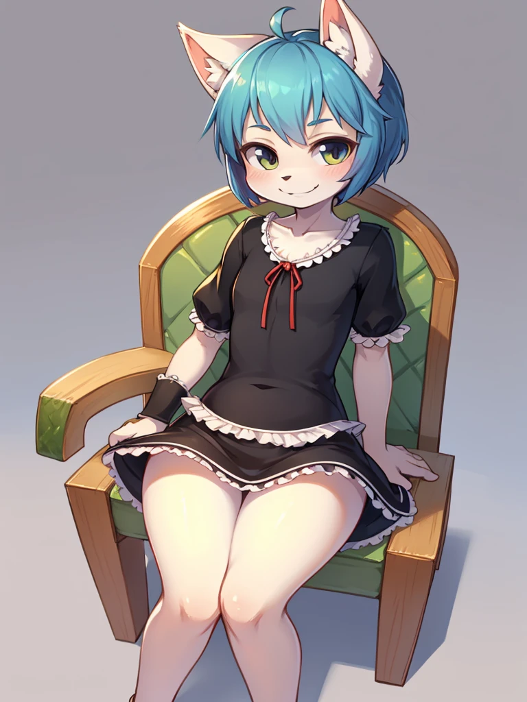 Naughty skinny fairy , Frilly dress , Pixie Cut , upskirt , A mischievous smile