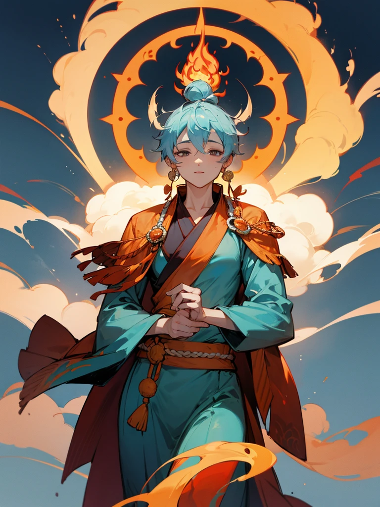 Namu Kannon Bodhisattva Flame Blue Costume