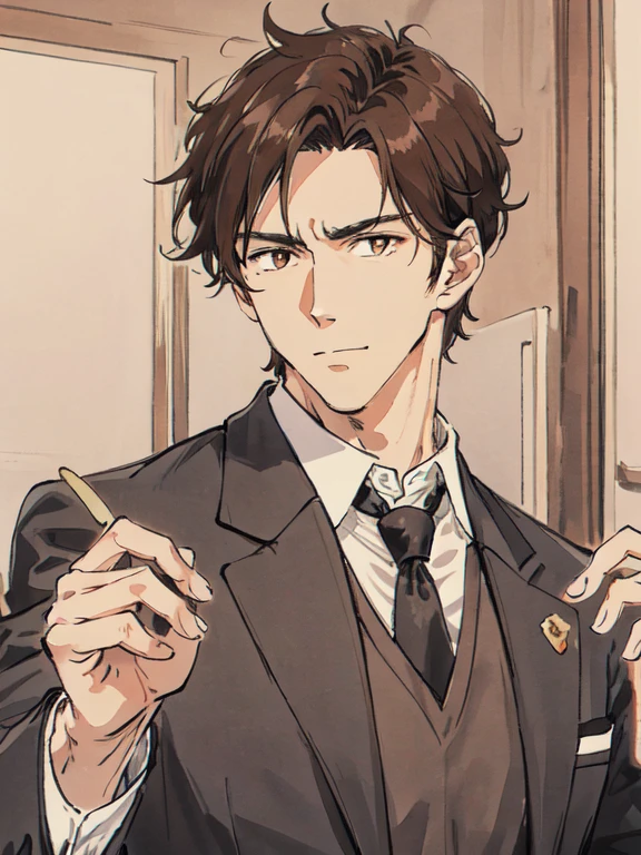 Handsome teacher man, 1 person, Brown Hair