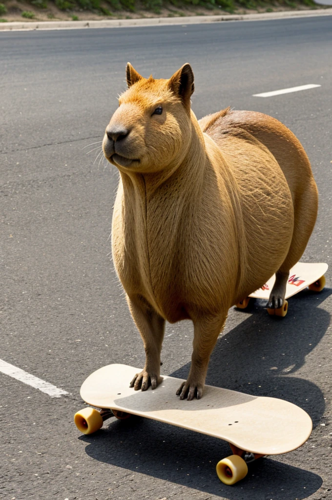 a capybara on a skateboard 