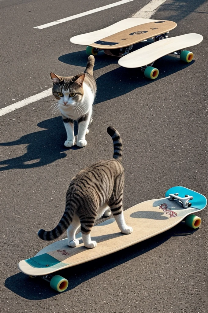 a cat on a skateboard 