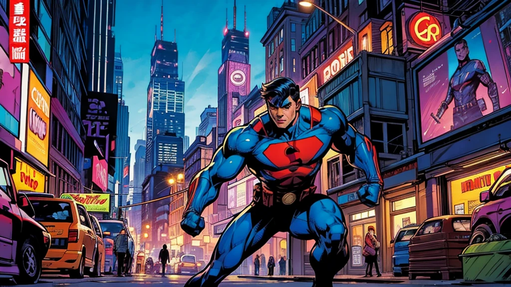 Comic book style no human, city_streets,