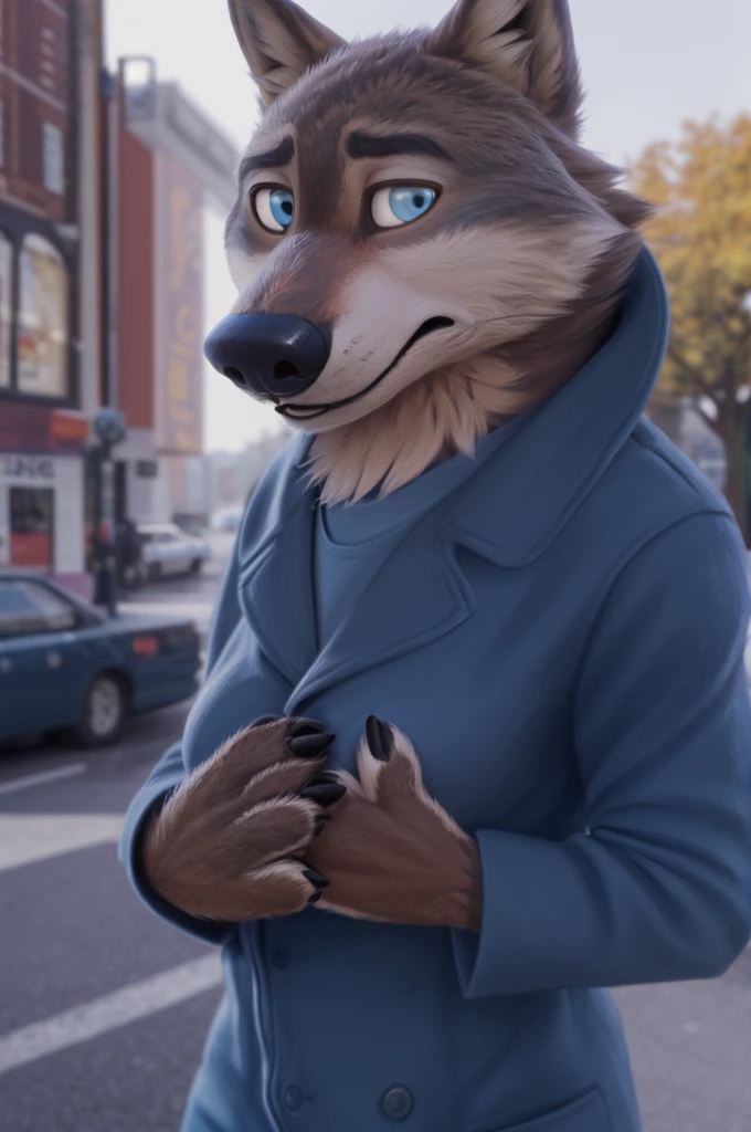 Emilia (Zootopia), wolf, Gray Fur, (brown body:1.3), Blue eyes, Zootopia, draw up,pomade, dressed,blue jacket,shirt,blue pants,female breast,canine, wolf, detailed fur, Female, second, paw pads, finger claws, At the viewer, 5 fingers, paws, 5 fingers,goes to a woman'shoe shop and chooses heels,mood,open mouth, cameras with flash, loving husband,two children,close to the camera,holding high heel sandals,
BREAK from nextel, for dating, by xenoforge, (difficult, high detail, film photography, soft focus, RAW, fluororealism, realistic, photorealistic, digital style, Subsurface scattering,in a woman'shoe shop,
masterpiece, Best quality, ultra realistic, 8 thousand.)