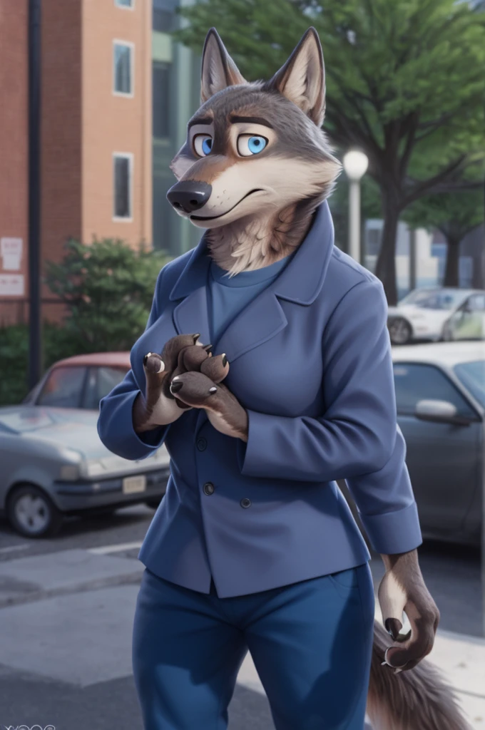 Emilia (Zootopia), wolf, Gray Fur, (brown body:1.3), Blue eyes, Zootopia, draw up,pomade, dressed,blue jacket,shirt,blue pants,high-heeled sandals, female breast,canine, wolf, detailed fur, Female, second, paw pads, finger claws, At the viewer, 5 fingers, paws, 5 fingers,goes to a woman'shoe shop and chooses heels,mood,open mouth, cameras with flash, loving husband,two children,close to the camera,holding high heel sandals,
BREAK from nextel, for dating, by xenoforge, (difficult, high detail, film photography, soft focus, RAW, fluororealism, realistic, photorealistic, digital style, Subsurface scattering,in a woman'shoe shop,
masterpiece, Best quality, ultra realistic, 8 thousand.)