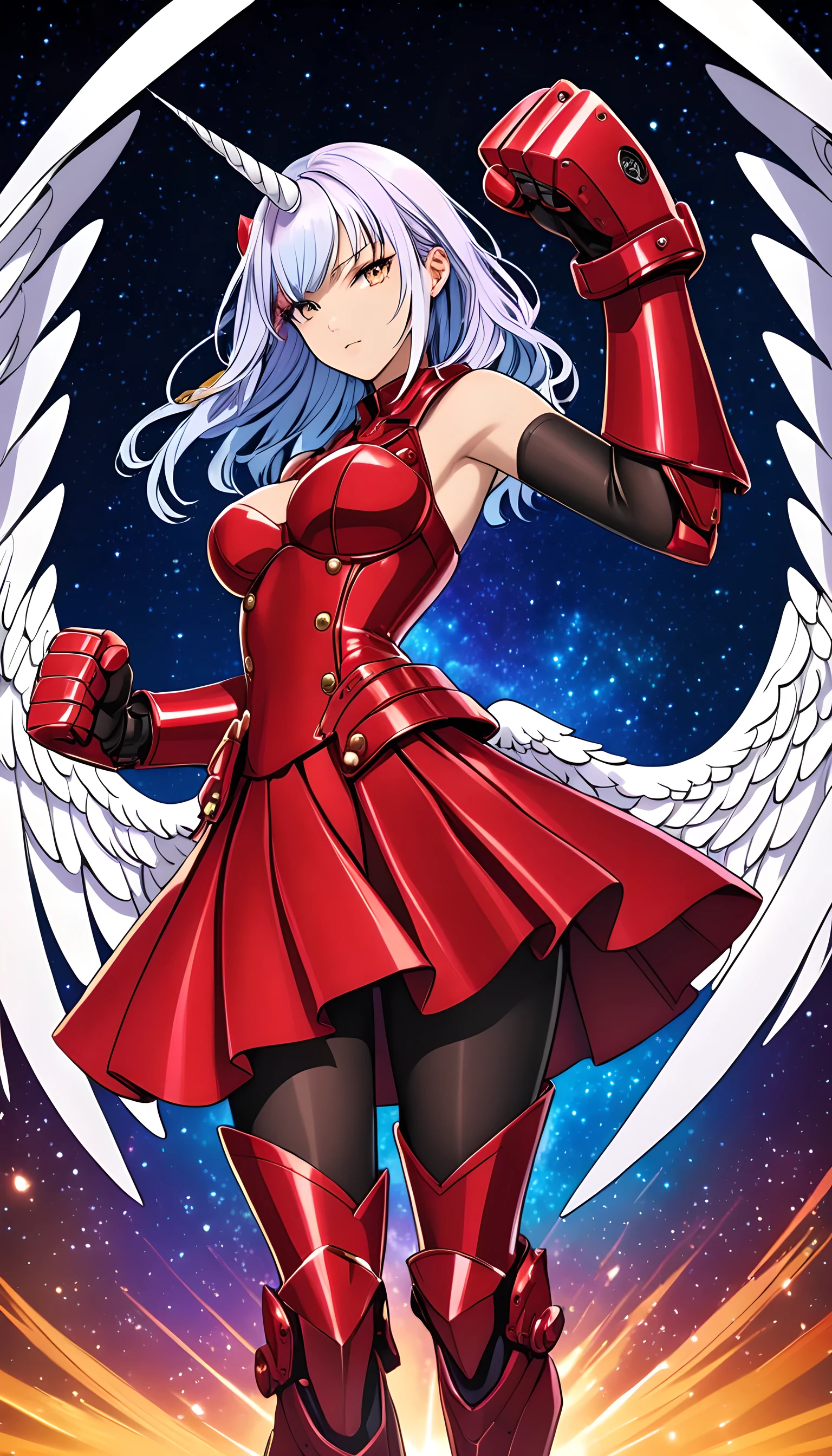 anime, (masterpiece), (best quality), (ultra-detailed), (best illustration), (best shadow), (absurdres), (detailed background), (very aesthetic), shiny, detailed beautiful eyes, outstanding, countershading, detailed soft lighting, an exquisite animation illustration, 1girl, solo, anheang, Dollsuit, thighthigh, dark persona, empty eyes, Wendy Marvell, long hair, pink eyes, pink hair, spiked hair, White wings, tattoo,