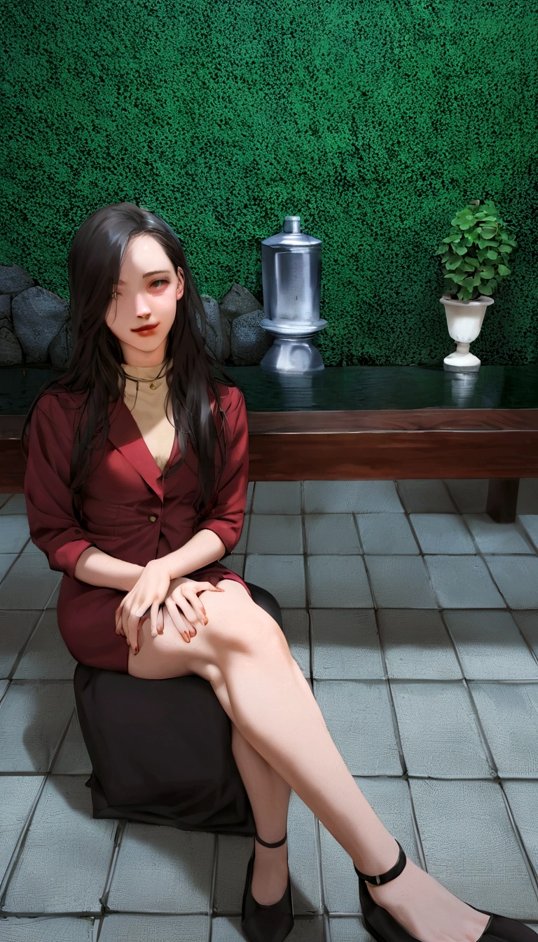 there is a woman sitting on a bench in a room, she is about 20 years old, she is about 20 years old, young man in his 20s, about 20 years old, 20 years old, 20 years old, she is about 2 , he is about 20 years old, he is about 20 years old