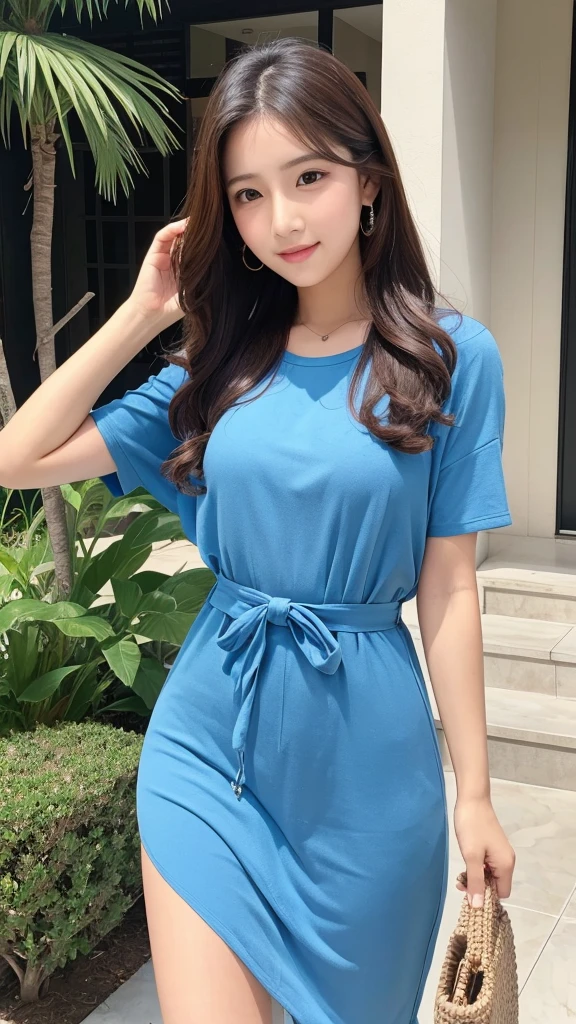 Beautiful girl full front view