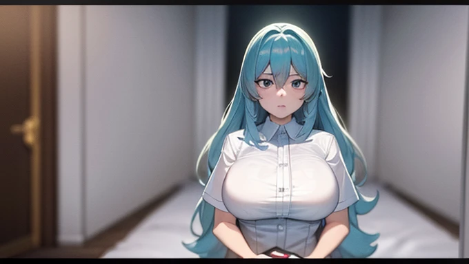 a masterpiece photo of 3 beautiful plump cyan-haired sisters with long voluminous hair, cyan haired sisters, different hair colors, matching hairstyles, hazel eyes, big And round bust, matching uniforms, serious, flat color, same height, organized pose, back to back, best quality, 4k, 8k, highres, masterpiece:1.2, ultra-detailed, realistic, photorealistic, photo-realistic:1.37, HDR, UHD, studio lighting, ultra-fine painting, sharp focus, physically-based rendering, extreme detail description, professional, vivid colors, bokeh