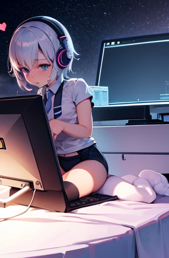 femboy, on a computer, programming socks