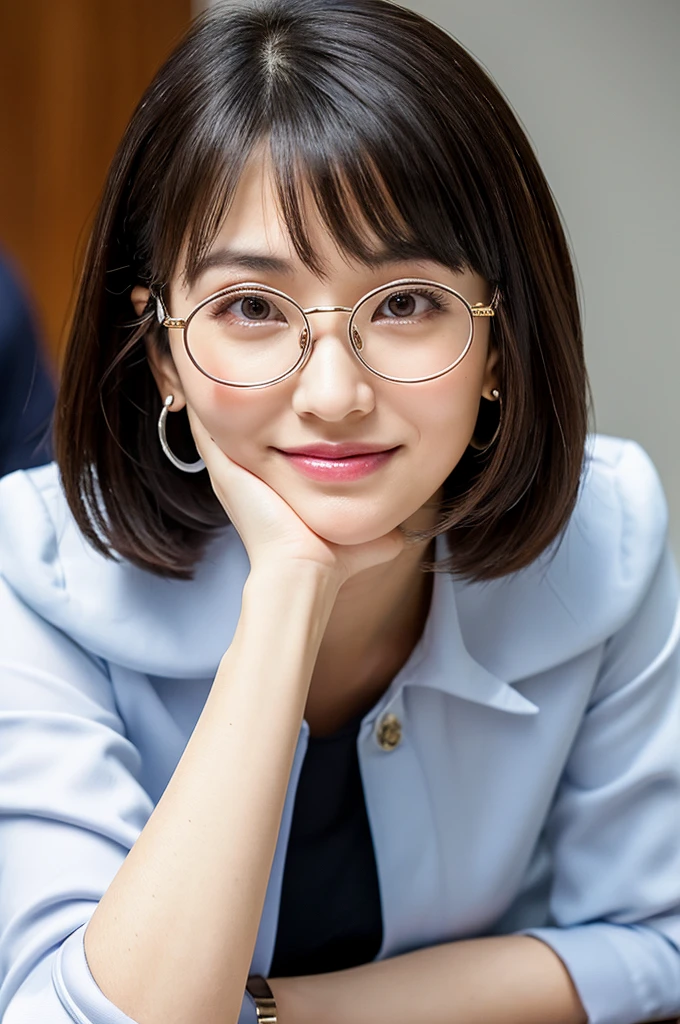 Adult sex appeal、Sexy female scholar、University lecture hall, university psychology associate professor, ((full body)), ((photo)), ((best qualtiy, 8K, tmasterpiece:1.3)), Focus:1.2, perfect figure beautiful woman:1.41woman, cowboy shot, look at viewer, eyes facing the camera, incredibly absurd, beautiful and cute woman with a photorealistic face, showcasing top-quality craftsmanship, A Japanese woman giving a lecture at a university lecture hall, 27 years old, with a bob cut and flipped hair, short bangs swept at an angle, smooth and shiny hair, natural hairline, fair and smooth skin, plump and healthy cheeks, large, jet black eyes, round eyes, long and upward-facing eyelashes, double eyelids, thin and straight eyebrows, small and round nose, plump lips, upturned corners of the mouth, charming smile, cute face, glamorous, well-balanced proportions, tall, beautiful D-cup breasts, silver-rimmed glasses, pink blouse, black tight skirt, fashion with a waist-marked silhouette, scarf, heeled shoes, vanilla perfume, beautiful, pretty older woman, glasses suit her, knowledgeable, playful, curious, smart, elegant, November