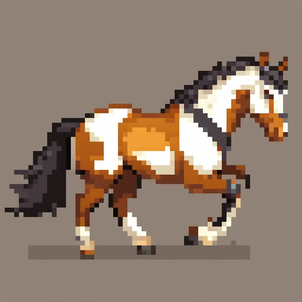 horse, Pixel art, PixArFK,