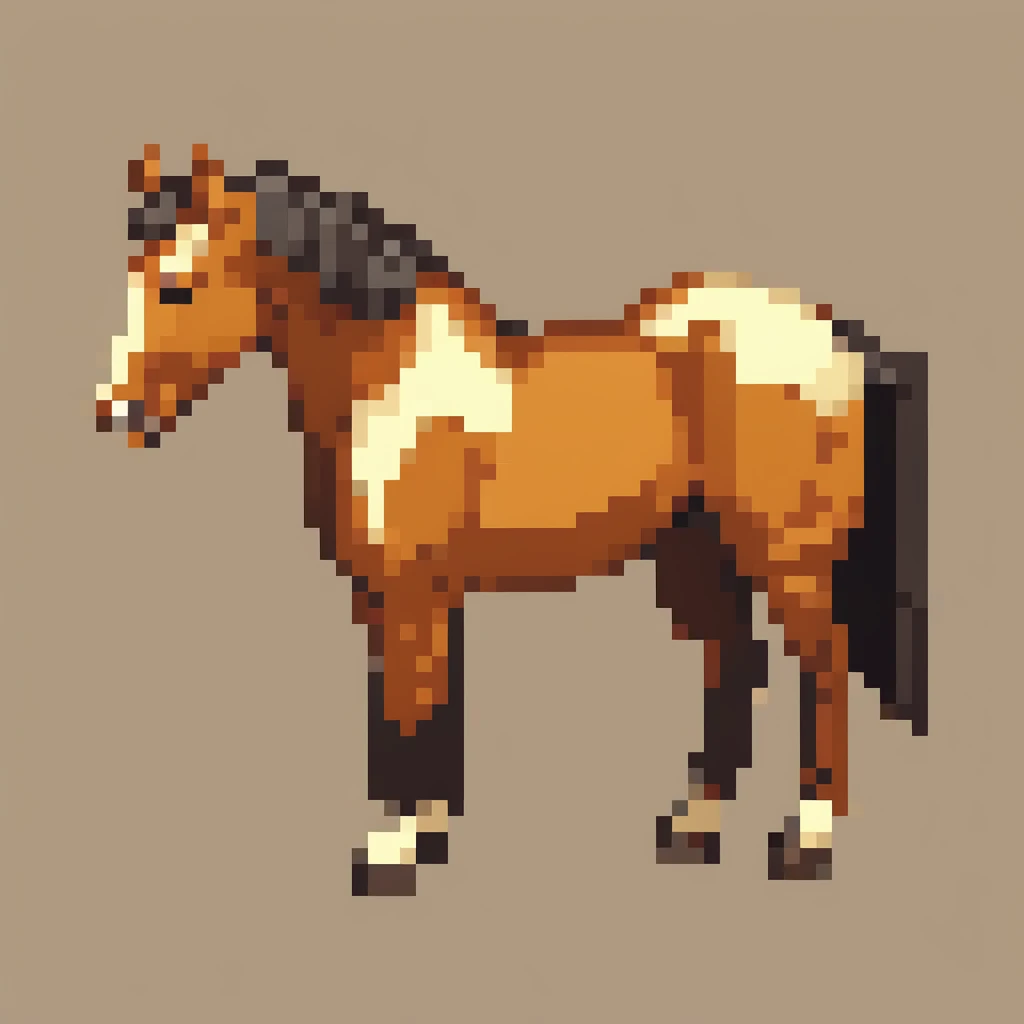 horse, Pixel art, PixArFK,