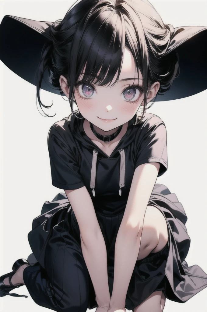 (((masterpiece, Highest quality, Ultra-high resolution, 1 Girl, alone, No background))), Very elaborate skin、face、eye、refer to, Beautiful Japanese Women, Small breasts:1.5, skinny, Light brown hair, White Background, Very short curly pixie hair, (Illustration of a girl), Hit the knee, Generate with illustrations, various expressions, Various poses, Please draw the whole character within the frame., If the head is, arms, The leg is not amputated. The background should be simple, The text is centered, overview, anime, hoodie, smile, boyish,