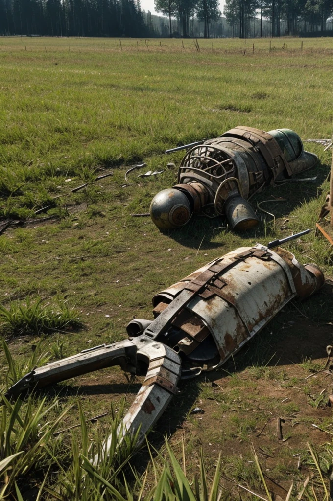 A dead soulger in the battle feild that has been concured by nature