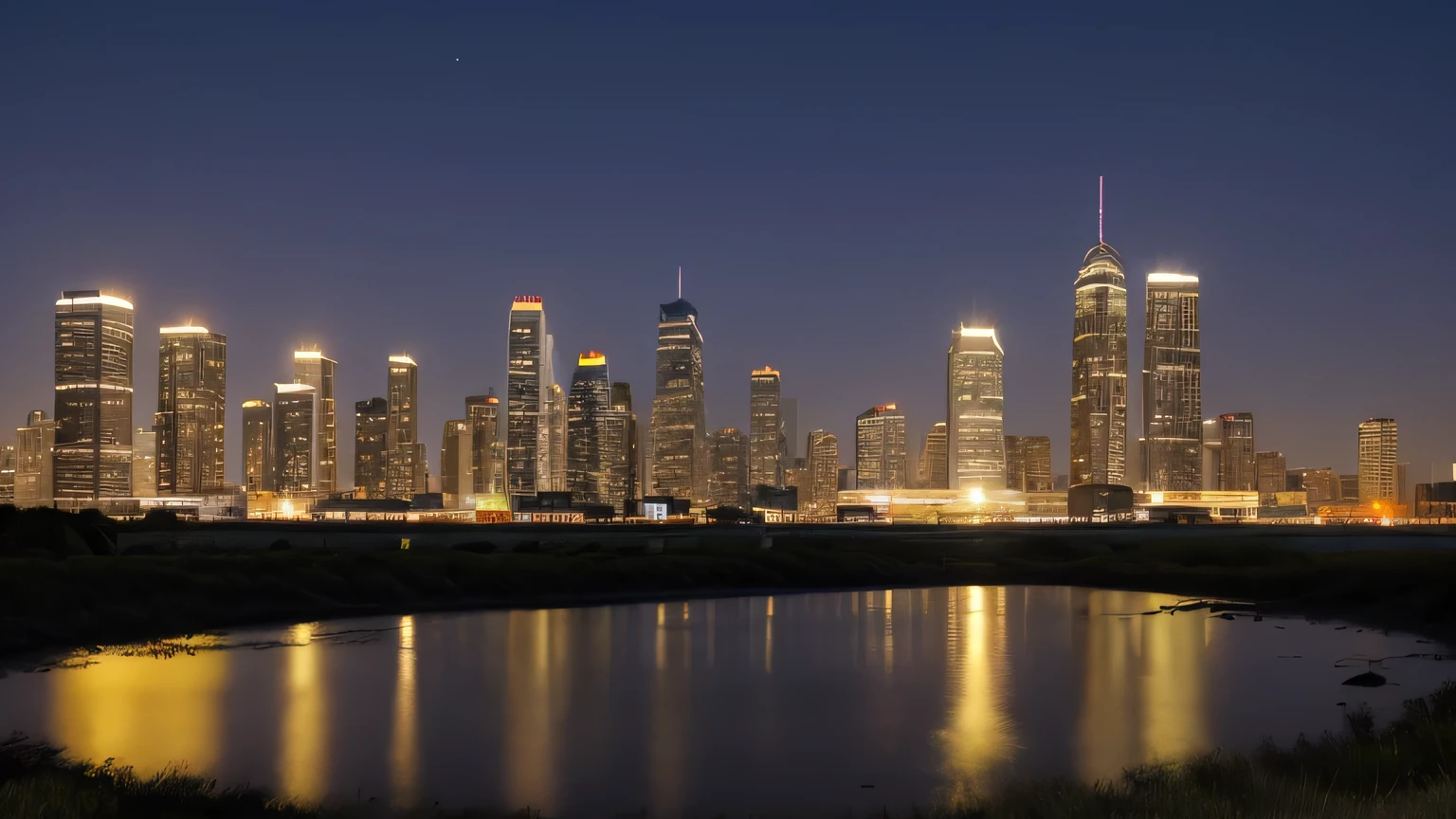 Starry sky and skyscrapers
(Highest quality,4K,8K,High resolution,masterpiece:1.2),Super detailed,(Realistic,photoRealistic,photo-Realistic:1.37),High resolution,超High resolution,Studio Lighting,very,Peaceful and calm,Quiet atmosphere,Soft moonlight,Calm,A lush rooftop garden with colorful flowers,A gentle breeze gently sways the plants,Fresh night air,The faint sounds of the city below,Deep purple hues in the night sky,Sparkling stars scattered across a dark canvas,A glimmer of light from a distant building,Reflection of the moon on the surface of a building,A subtle shadow illuminated by the moonlight,CalmCalmカラーパレット,A fantastical and dreamy atmosphere