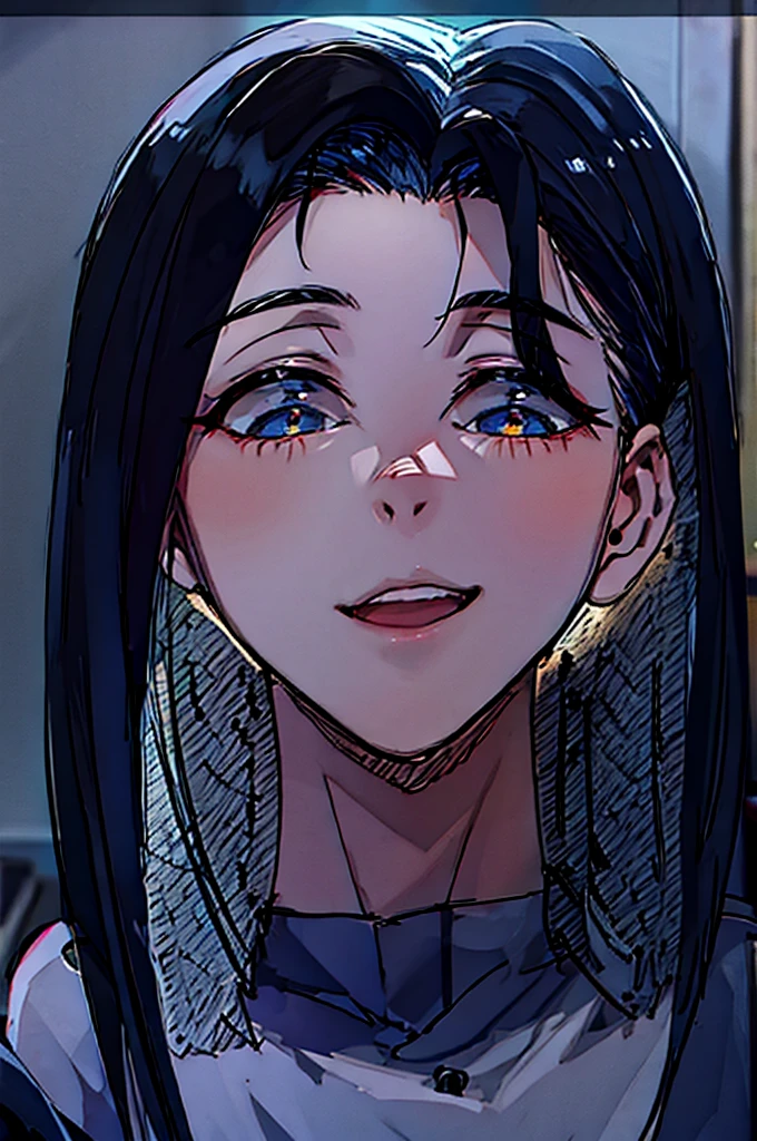 girl, black hair, short hair