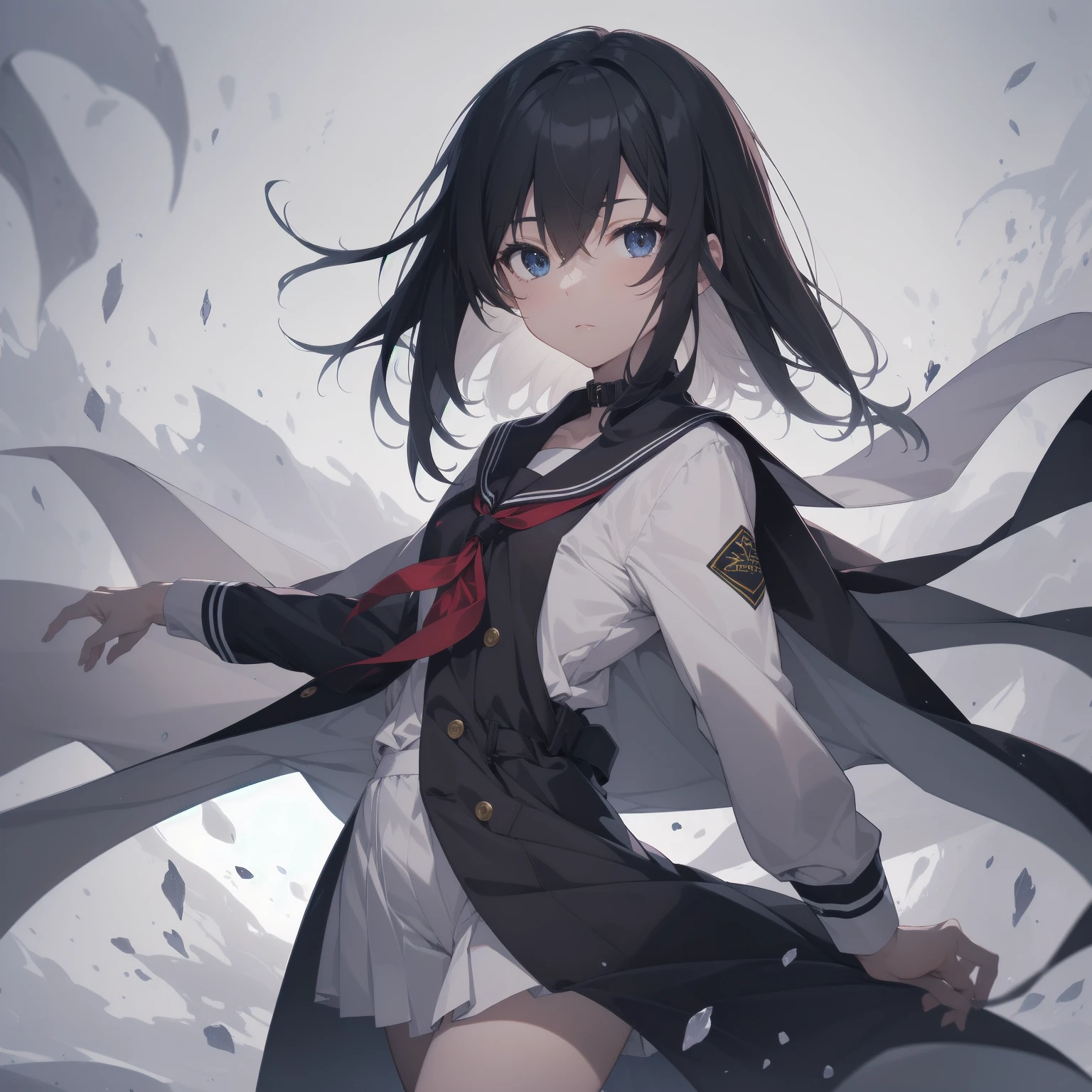ultra-absurdres-Top quality by artist God, ultra-detailed, high resolution, anime moe artstyle, best anime 8k konachan wallpaper, pixiv contest winner, pool:2810, perfect anatomy,break, 1girl, (Please draw a girl walking sleepily to school alone. )break,(Solo,little female, 13-year-old:1.3),Full limbs, complete fingers,a junior high school student, (very short hair), short cut, flat chest, , small butt, small black eyes, beautiful detailed eyes, well-proportioned iris and pupils, expressive eyes, highres detailed hair, soft expression, salor school_uniform, sailor collar, serahuku, bow, pleated skirt,(Detailed Lighting), (Detailed background), in the School commute route. break,super detailed skin, Best cinematic lighting powered by famous artist, 8k,beauty illustration,photoshop_(medium),very aesthetic,break,((artist:yuuji_(and) )), artist:clamp ,artist:carnelian ,artist:kantoku ,