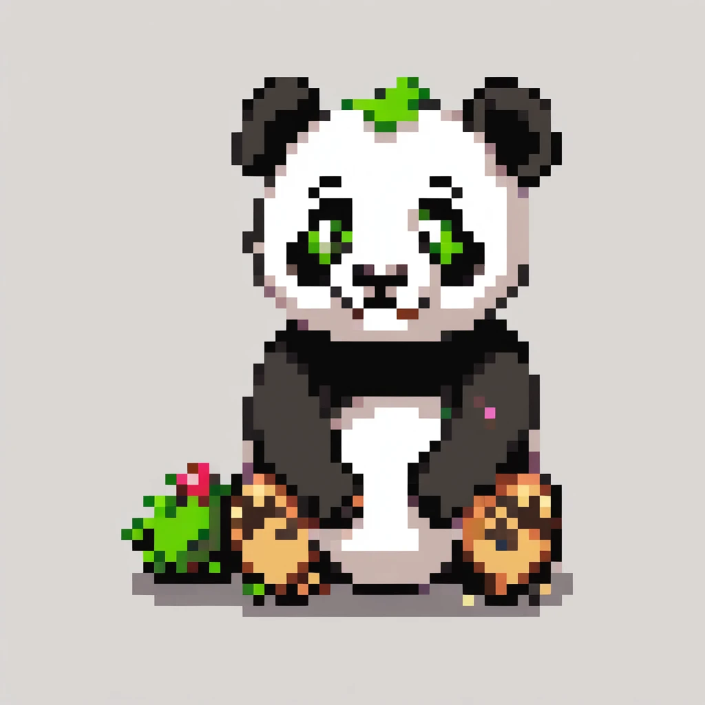 Panda, Pixel art, PixArFK,