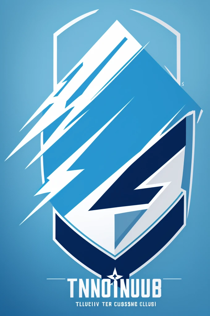 Logo for a futsal team with the name thunder blue futsal club