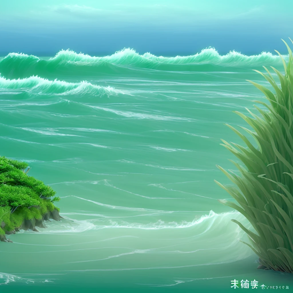 Healing Sea　green　澄んだgreen色　Looking at the ocean is soothing　I can feel the fury of the ocean.。