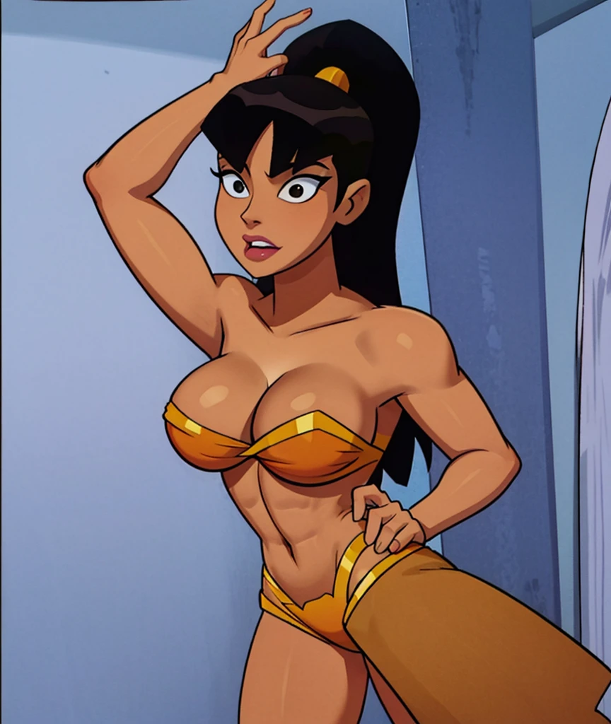 Superwoman has large breasts