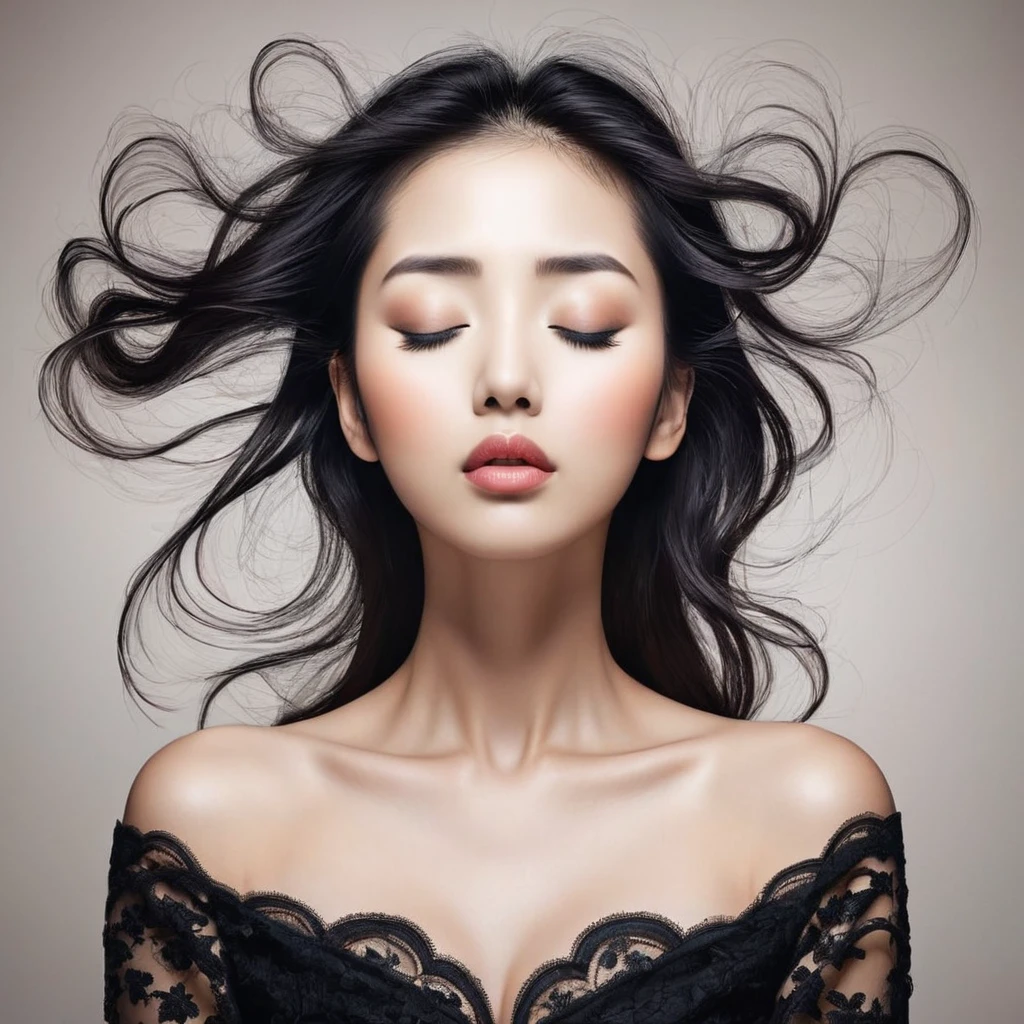 Optical illusion、Hiding a woman within a woman、Lots of women、Only one person has their eyes closed