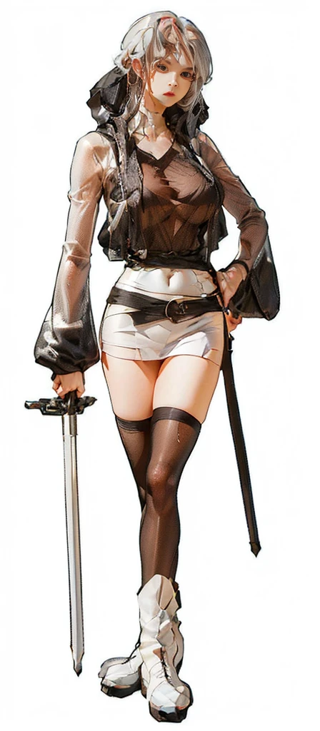 ((Upper shouldescial closeupigboobs, looking at viewe, Anime big breasts, Standing Painting, Viewing angle, Foreshortening, Foreshortening, 8K, Super Detail,Silver Hair,Endless Reality, Gray background, Standing Painting, 8K, Super Detail, 1080P, Women HD,woman, 16K, high resolution, best quality, high quality, Anatomically correct, masterpiece, precise, Ultra HD,Black silk tulle,No light effect