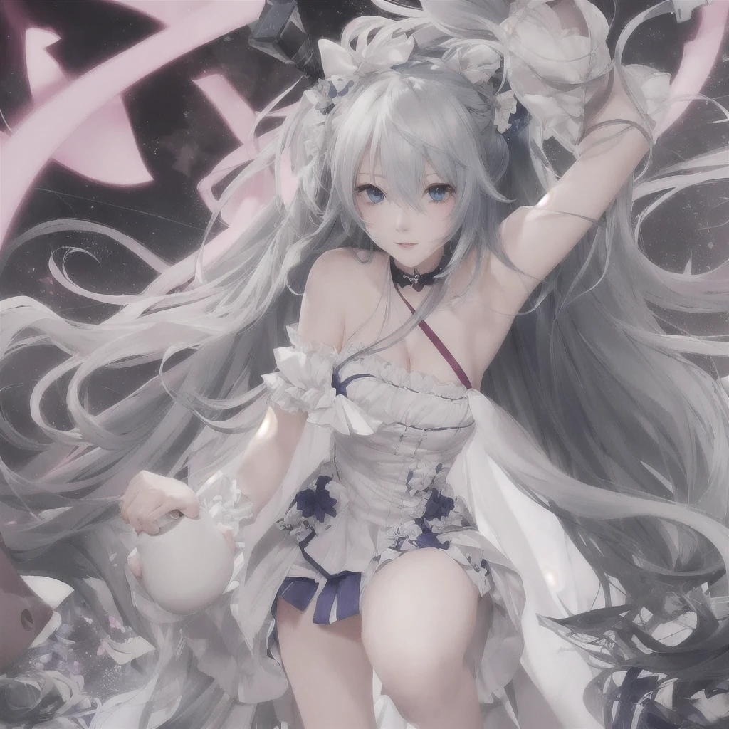 Anime girl with long white hair and blue eyes holding a teapot, Nightcore, Zerochan Art, Anime Art Wallpapers 8K, digital art on Pixiv, Anime Goddess, top rated on Pixiv, White-haired God, anime art wallpaper 4k, anime art wallpaper 4k, Pixiv contest winner, Pixiv, Best anime 4k konachan wallpaper Skin is flushed red skin Red cheeks Excited