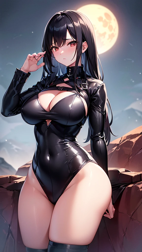 1 girl, big breasts and big butt (((Masterpiece))), premium, premium, High details, two red forks, black hair, Brown Eyed, Alone, sexy clothes, whole body, full picture, lightning, comic strip, calming tones, Color outfit, soft cinematic light, Adobe Lightroom, photolab, HDR, intricate and hyper-detailed、(((Depth of fieldasterpiece)))。(((premium))).)((ultra detailed)))。(((lightning)))。(((to withdraw))).dynamic focus.(((playa))).(((A winter landscape))).(((provocative face))).(((pose sensual))).(((up to the chest))).((night glow)).((The illuminating moon)).