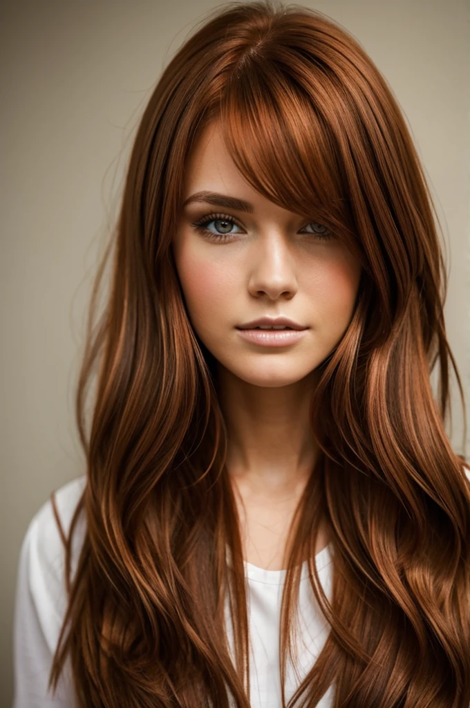 Brunette girl with copper hair