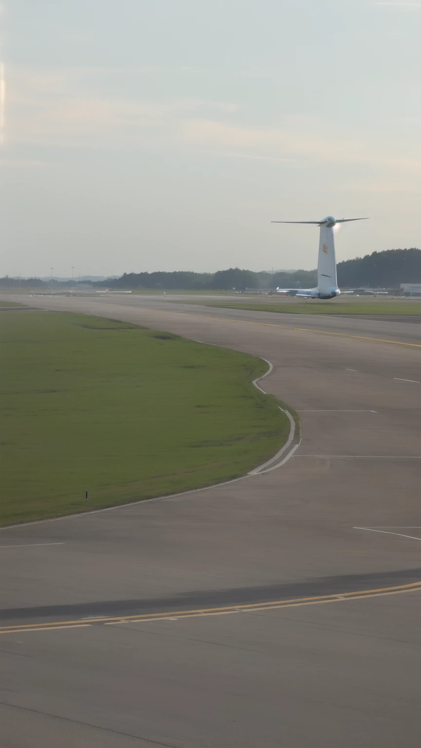 there is a plane that is on the runway at the airport, at takeoff, airport, shot from a distance, visible from afar!!, shot from 5 0 feet distance, looking sideway, view from the distance, medium distance shot, view from a distance, take off, wide shot!!!!!!, 1 0 0 meter in the distance, seen from a distance