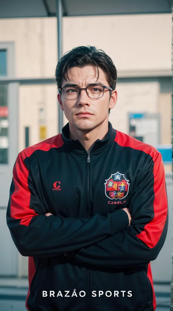 Create an image with my face in the Clark Kent look using a suit and glasses