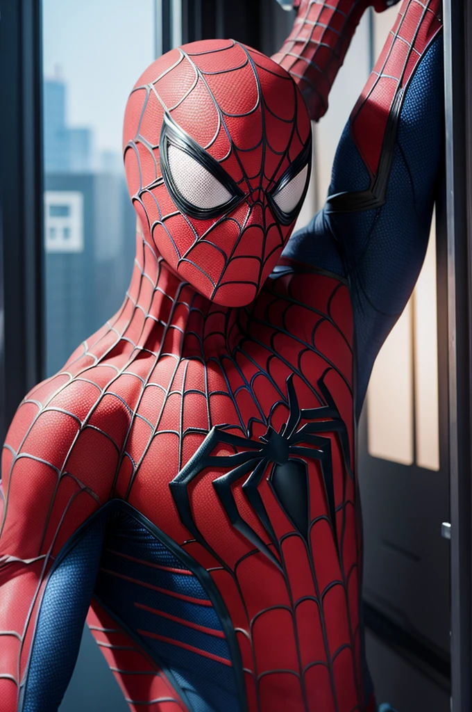 Spiderman masturbating