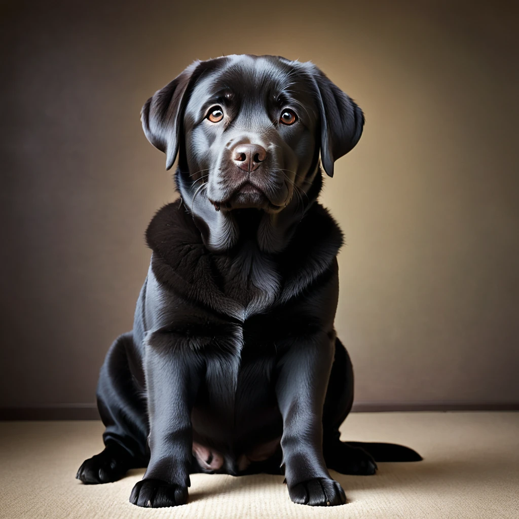 high resolution high quality wonderful Uplifting reality cute fat round Black Labrador