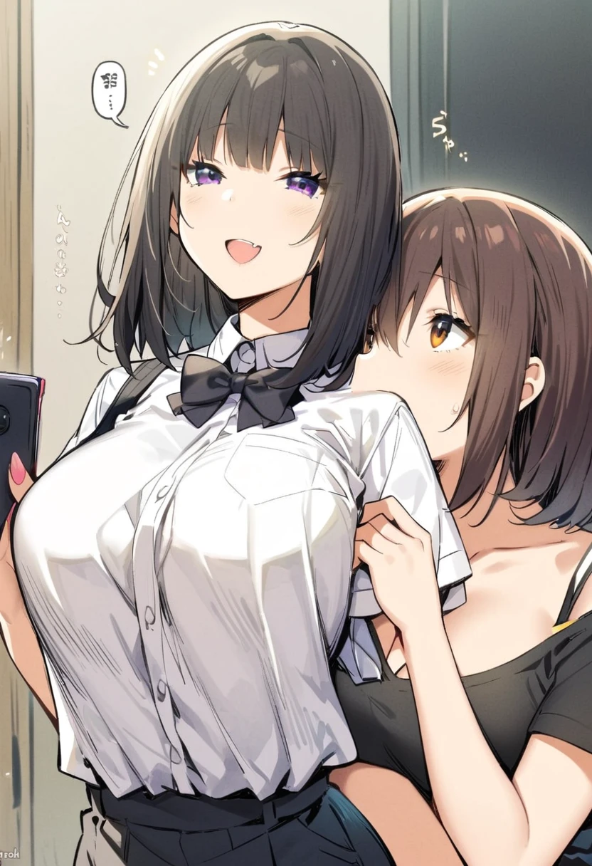 masterpiece, Highest quality, High resolution, JK,((Two Girls,)),