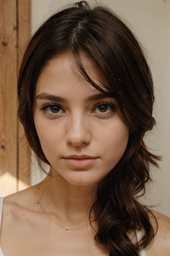 Une fille brune avec des yeux brun