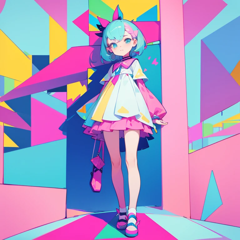 Colorful girls' shoes. Diagonal. Pastel colors. Large.