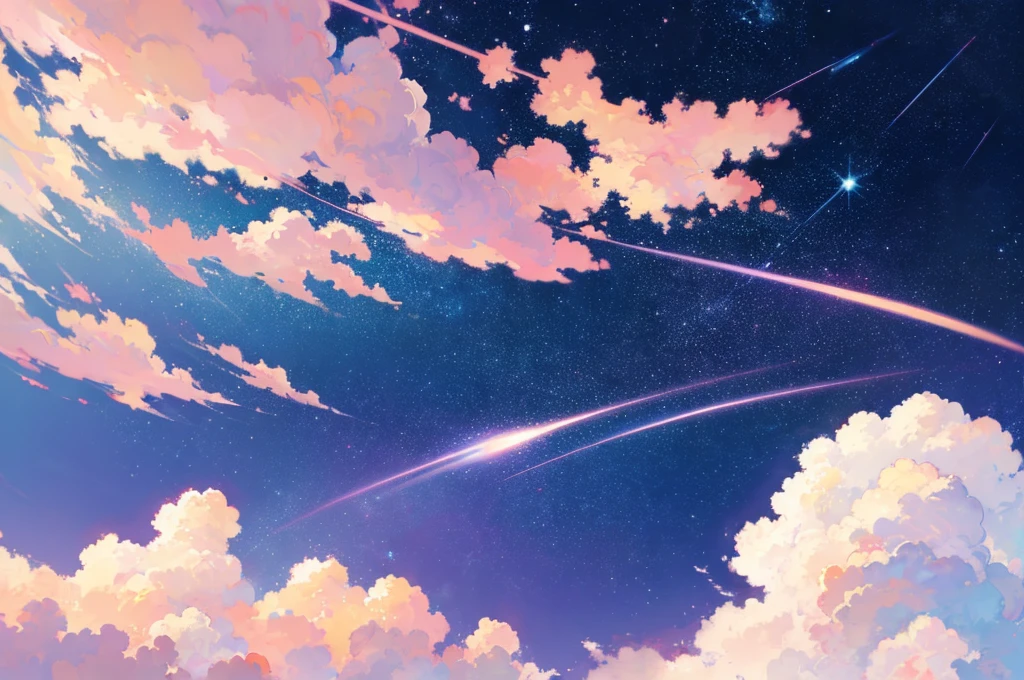 anime - style scene of a beautiful sky with a star and a planet, cosmic skies. by makoto shinkai, anime art wallpaper 4k, anime art wallpaper 4 k, anime art wallpaper 8 k, anime wallpaper 4k, anime wallpaper 4 k, 4k anime wallpaper, anime sky, amazing wallpaper, anime background, heaven planet in background, anime background art