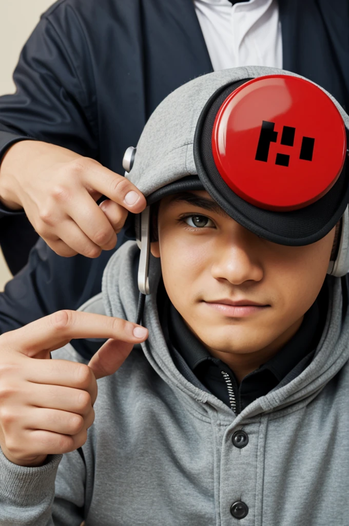 A Roblox noob clicking a button