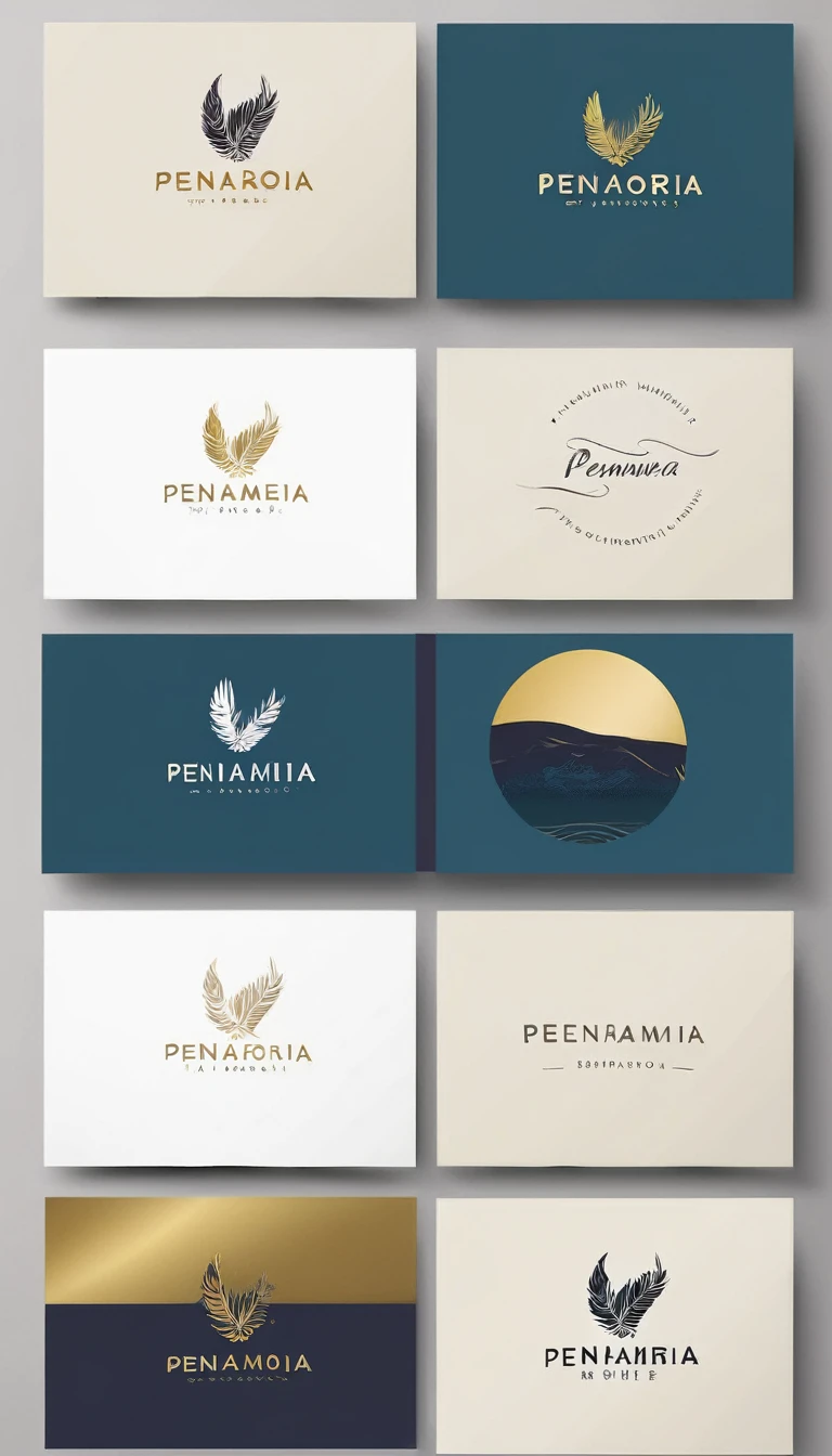 Create a minimal, modern, simple, inspirational, memorable, dream like logo design of a boy and a feather for the brand “Penamemoria".