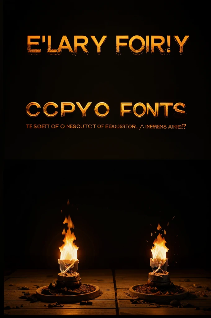 91. **"Excited"**
- Use fonts with fire or energy elements. Plain black background