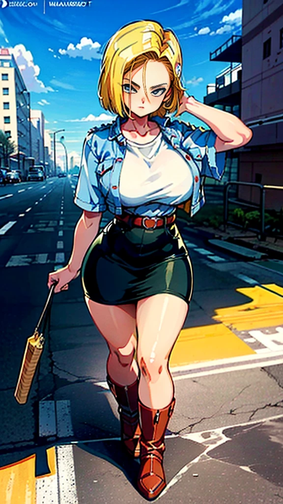 supergirl, pureerosface_v1, sticker of a girl from dc comic, full body, Kim Jung gi, , (gigantic breasts breasts 1.6),soul, digital illustration, comic style, cyberpunk, perfect anatomy, centered, approaching perfection, dynamic, highly detailed, watercolor painting, artstation, concept art, smooth, sharp focus, illustration, art by Carne Griffiths and Wadim Kashin ,, (masterpiece, best quality, ultra-detailed, best shadow),, In the style of Neon Genesis Evangelion, you find yourself standing on a desolate, post - apocalyptic wasteland, as the distant ruins of a massive city loom on the horizon. The sky is filled with ominous clouds, as a massive creature towers in the distance, huge breast, gigantic , titsnipples, curvy, thicc