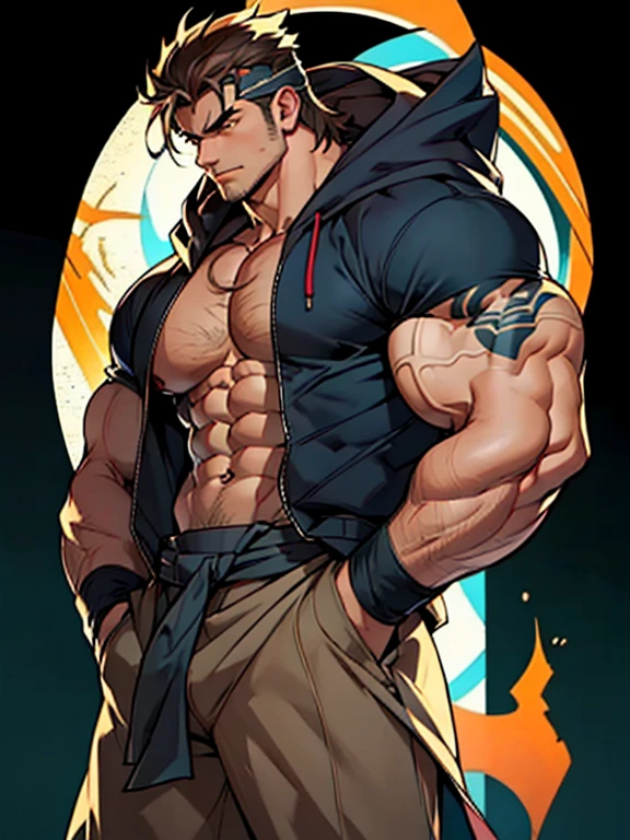 向观众炫耀Thick arms,Dissemination,Eyes look at the audience,Thick arms,Highest image quality,Men,(With black flame pattern),1 boy,young and beautiful,exhibit,Brown hair,Short straight hair,Dark Skin,cartoon,cartoon壁纸,Solitary,Male focus,Chest muscle expansion, best quality,The feeling of youth,Upper Body,(exhibit他muscular),(Abstract Background),(Hands in pockets),sideways,Sharp eyes,(Bottom-up view),shoulder width,Muscles protrude a lot,Highest image quality,Look at it from a low angle ,The protagonist is wearing a hooded jacket,cartoon壁纸,Chest muscle expansion, best quality),((Exaggerated muscle bulge)),The protagonist is tall,muscular and bulky, muscular characters, Great and cool, tall and muscular, muscular!!, Very strong, muscular, men, Huge muscles, Big Muscle, Muscle Man, cartoon帅气的男人, muscular!, Huge muscles, muscular bodies,(Photo from bottom to top) (Highest quality images) ,Close-up photos ,real, young, Crotch protrusion, cartoon人物, Male face, bonito rosto young, Huge pectoral muscles, 大腿muscular, Biceps tendon, Huge body, High-intensity training makes your body more fit, muscular, 8 Pack Abs, Radiant Skin,(Hands in pockets),Thick Legs,Half-length photo,The character is a burly man,Surrealistic pattern,Dynamic Action,Exaggerated deformation,The overall picture highlights his well-developed shoulders and pectoralis major muscles,Light from above, Muscular,Upper Body,Clothes show shoulders,Tattoo,Clean face,(Hands in pockets),Lift his head,Keep your eyes open(Hands in pockets),(Hands in pockets),(Hands in pockets),(Hands in pockets),(Hands in pockets),(Hands in pockets),(Hands in pockets),(Hands in pockets),
