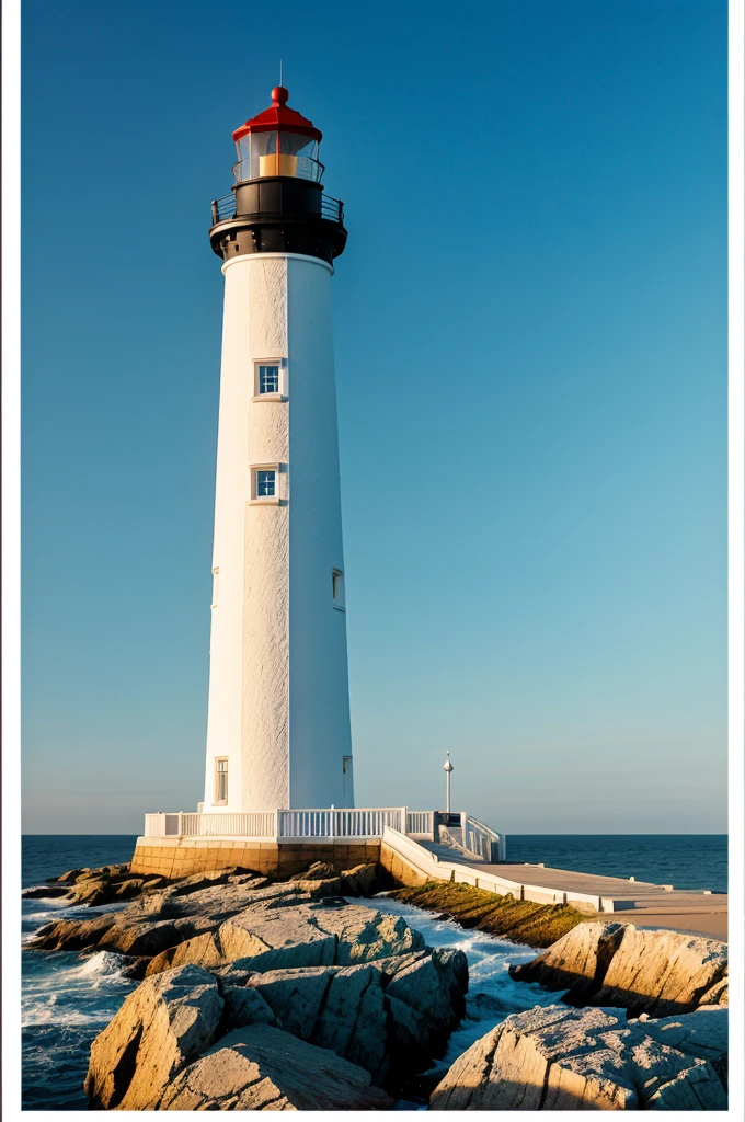 A lighthouse by the sea to color