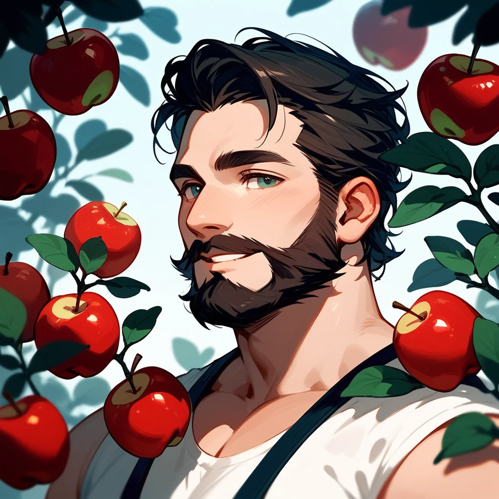 apple, guy with a flower beard (score_9,score_8_up,score_7_up,score_6_up,score_5_up,score_4_up)