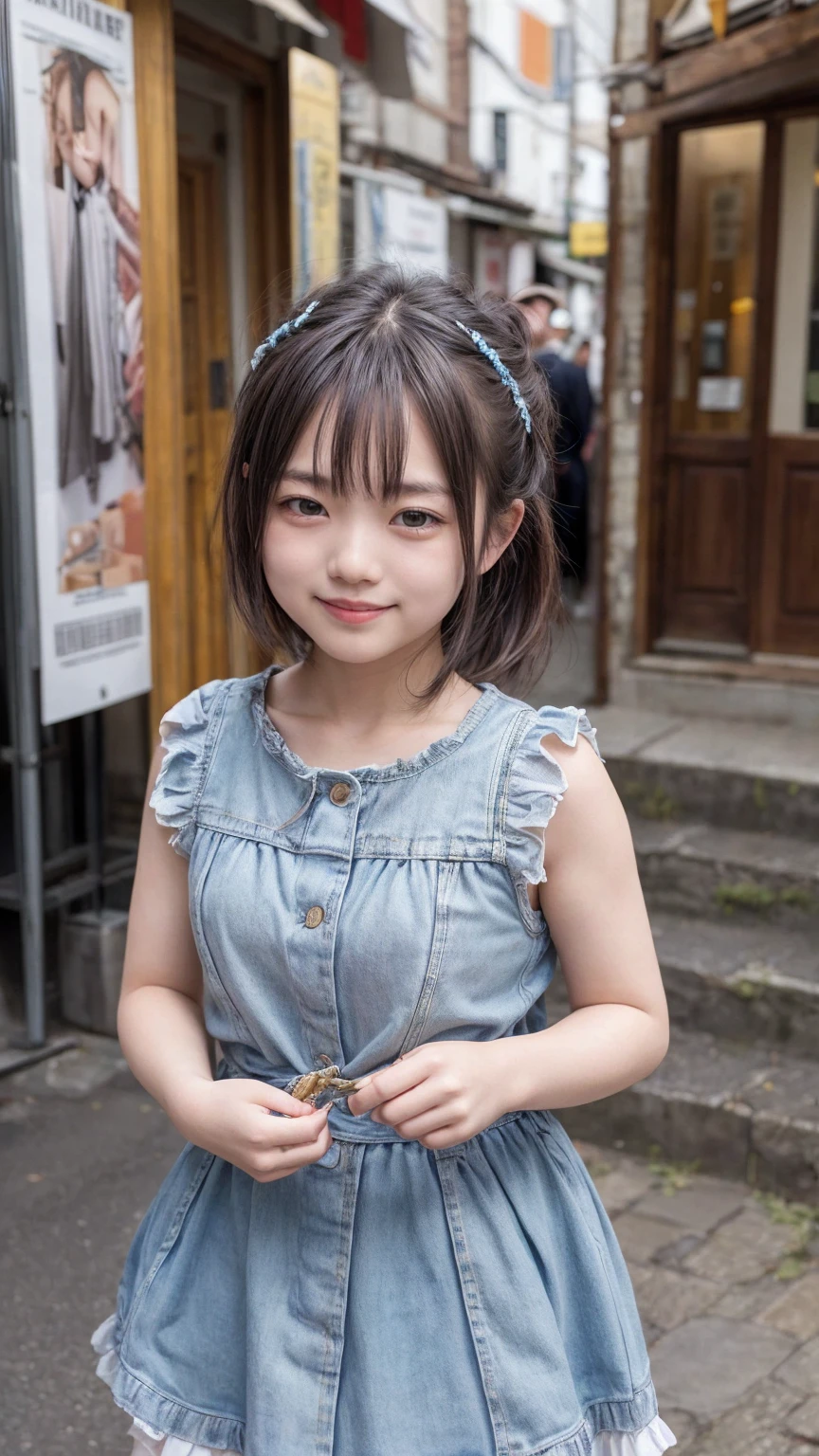 (masterpiece, Highest quality:1.2), Cowboy Shot, alone, One girl, Nene Kasaki々, smile, View your viewers, put your hands in your hair, , Seraphim, skirt