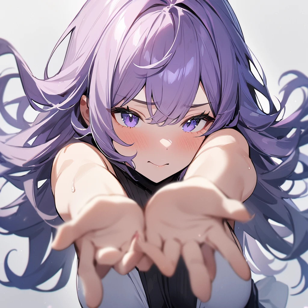 1 girl,Solo,long and shot hair,masterpiece, best quality, very aesthetic, absurdres,arms,face,hands,purple and blue